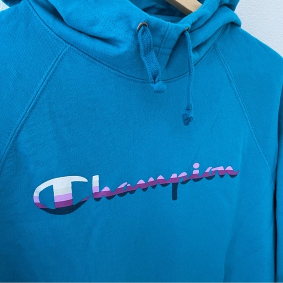 Champion Powerblend Teal Ombre Hoody Women’s Large - Picture 2 of 6